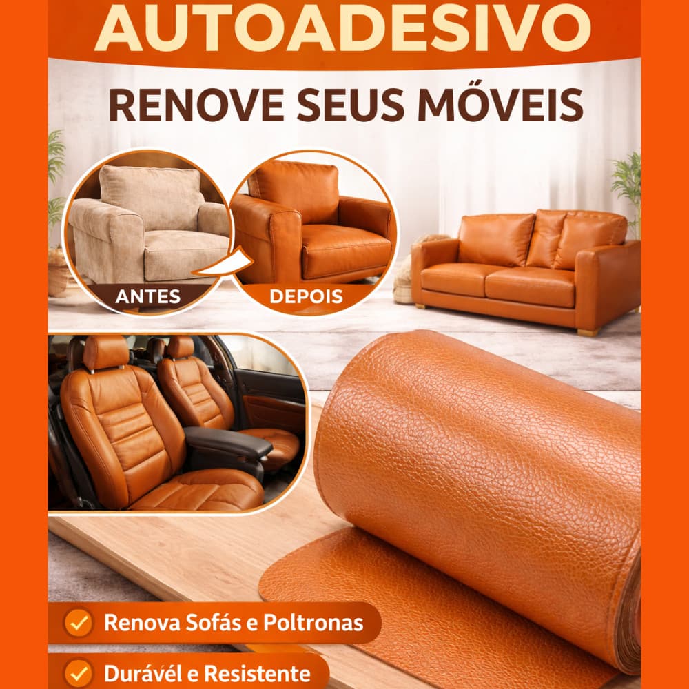 Reparador De Couro Auto Adesivo - Bancos - Volantes - Sofá – Bolsas