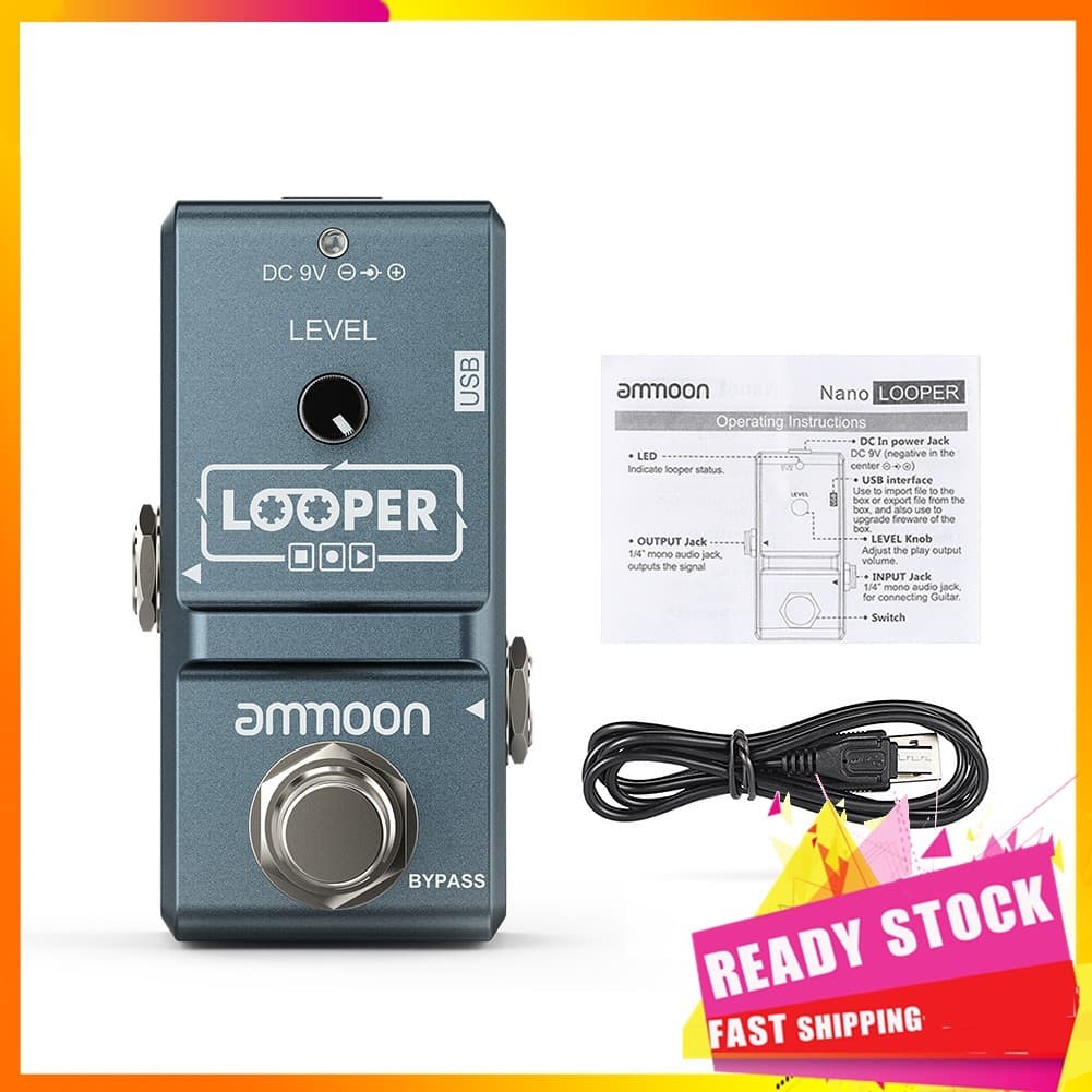 Gfgfgfgg AP-09 Nano Loop Electric Guitar Effect Pedal Looper True Bypass Unlimited Overdubs 10 Minutes Recording with