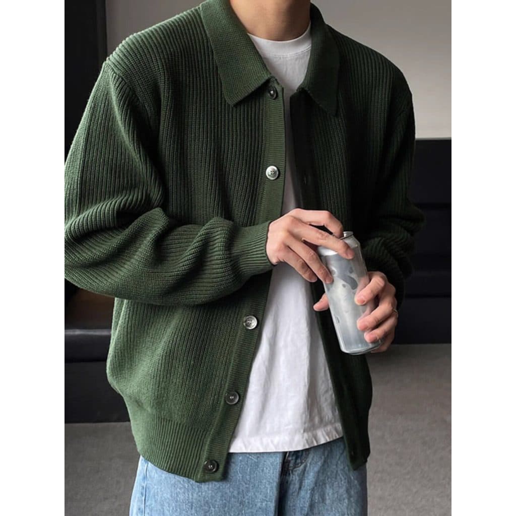 Outono inverno lapela malhas Cardigan jaqueta masculina camisola coreana na moda Casual coreano Dongdaemun topo