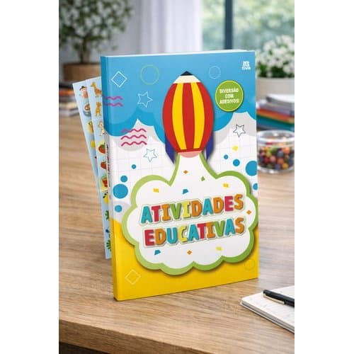 Caderno de Atividades Educativas Infantil – Folhas Coloridas, Estimula Criatividade Desenvolvimento