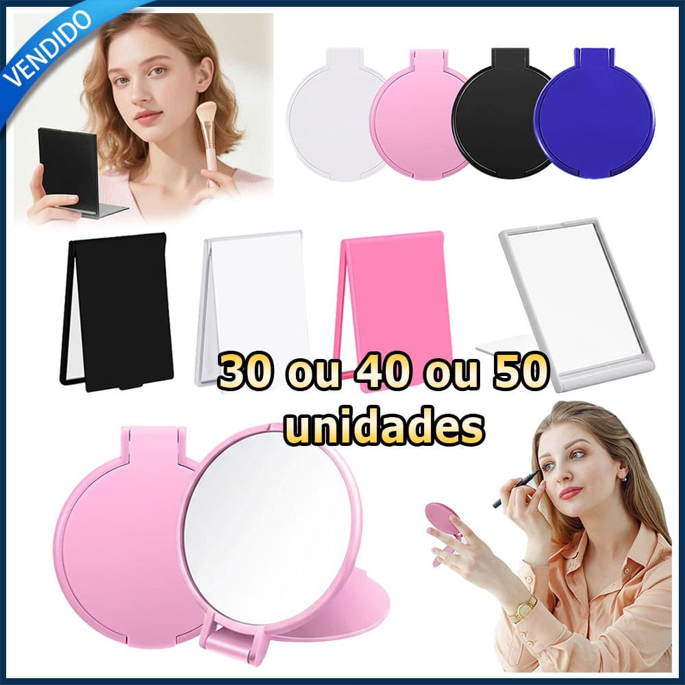 peças Espelho de Bolsa Espelho Real Espelho de maquilhagem redondo quadrado espelho de bolsa espelho mágico 30/40/50uni