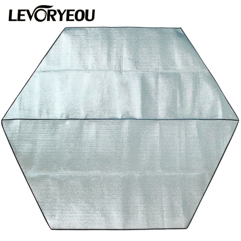 Tapete Hexagonal à prova de umidade ao ar livre, barraca de acampamento, dupla face, filme de alumínio, à prova d'água,