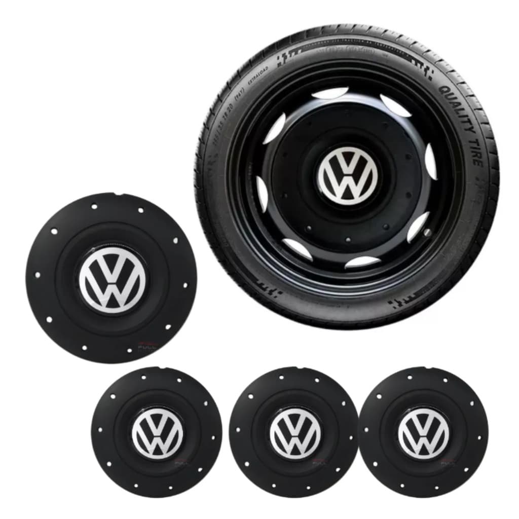 Jogo Centro De Roda Volkswagen Aro 13 14 15 Universal