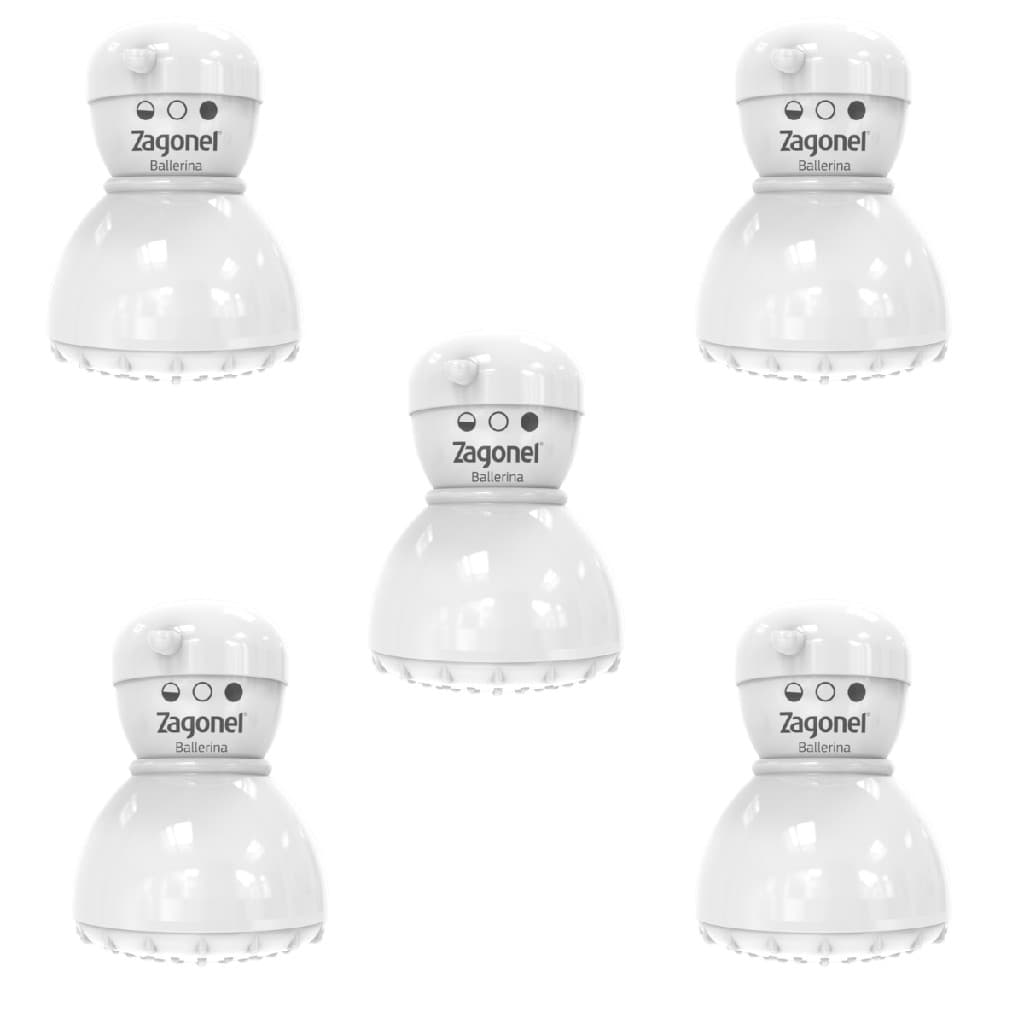 Kit C/5 Chuveiros Ducha Ballerina 3t Elétrico  Branco 127v