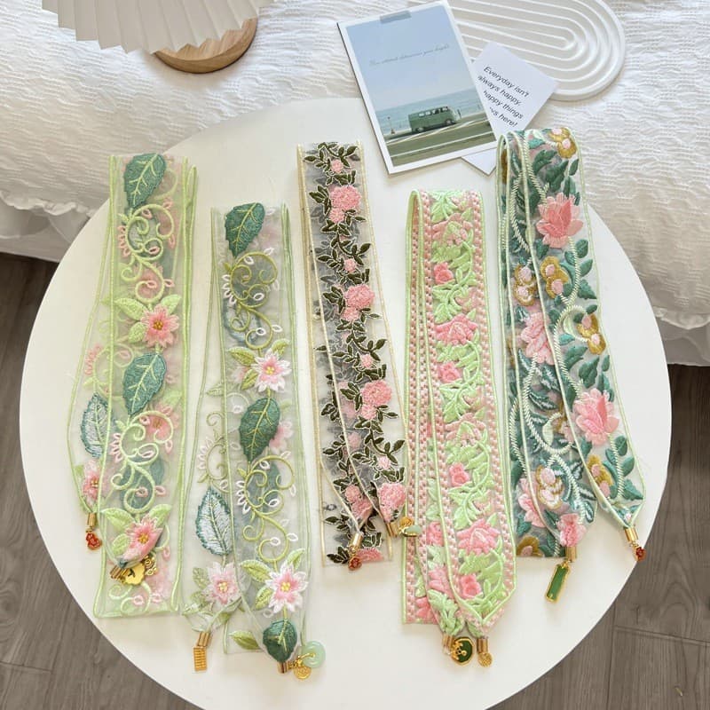 Acessórios de roupas de renda bordada, cortina artesanal, decoração estilo chinês, gola Hanfu, punhos, tira de renda bor