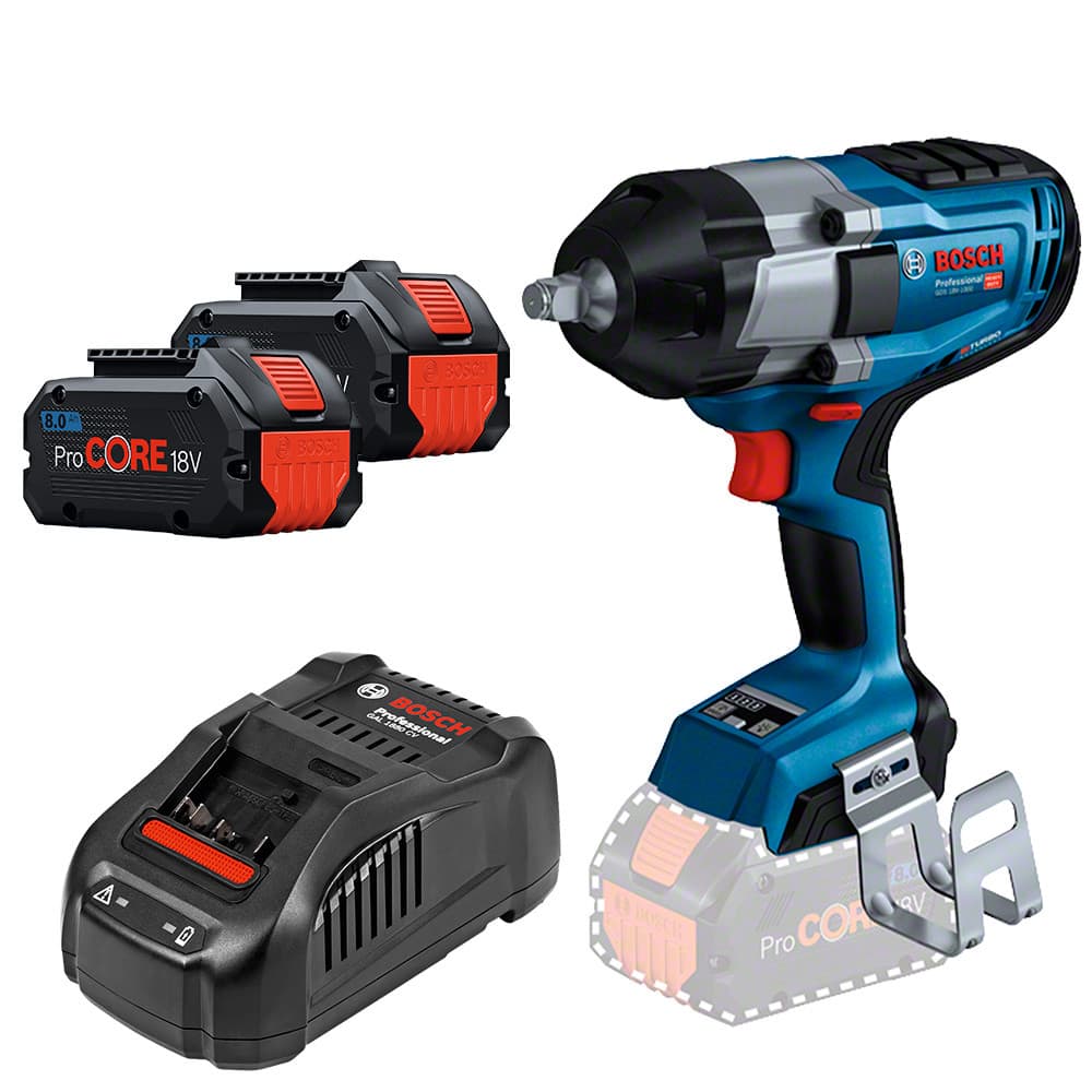 Kit Chave de Impacto 12" GDS 18V-1000  2 Baterias 18V 8Ah ProCORE e Carregador de Bateria GAL 1880 CV (220V) Bosch