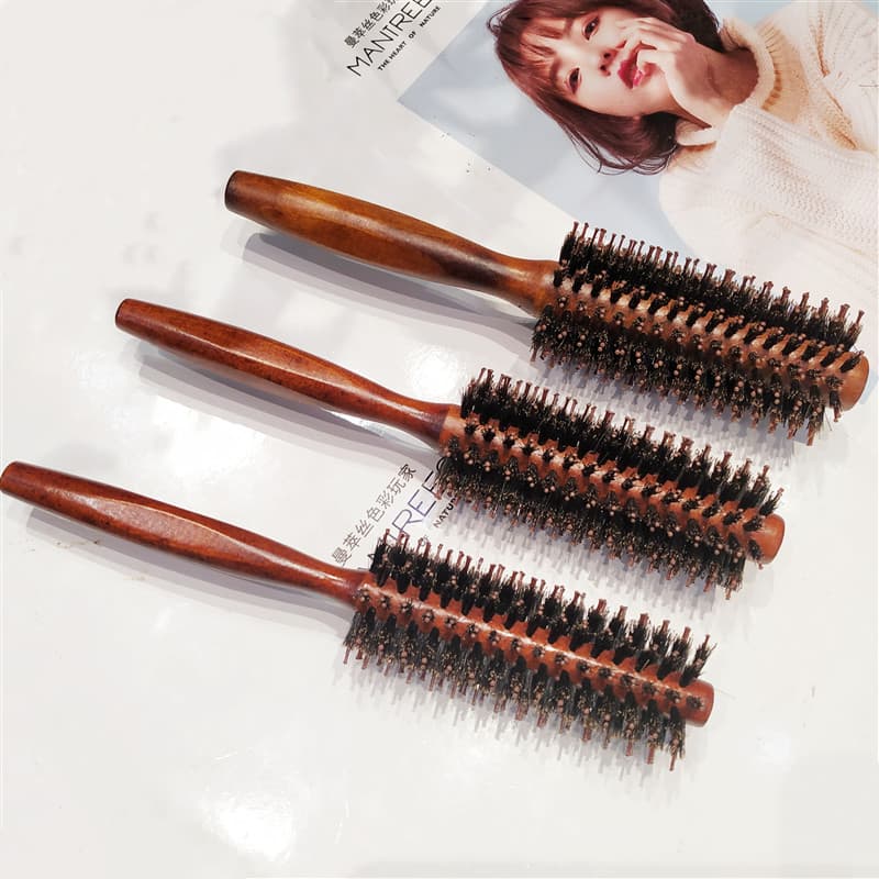 Pente de cerdas profissional para salão de beleza, pente soprador de ondulação de cabelo, fivela interna, pente de rolo