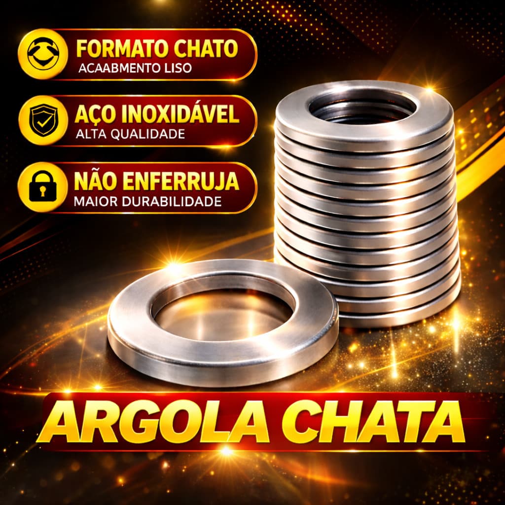 Kit 10 Argola Tamanho N°16 Chata Aço Inoxidavél