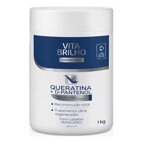 Máscara Capilar Queratina + D Pantenol Profissional Ultra Concentrada 1 Kilo