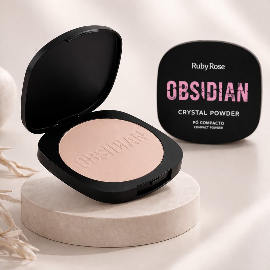 PO COMPACTO AVELUDADO PC05 OBSIDIAN HB18005 RUBY ROSE