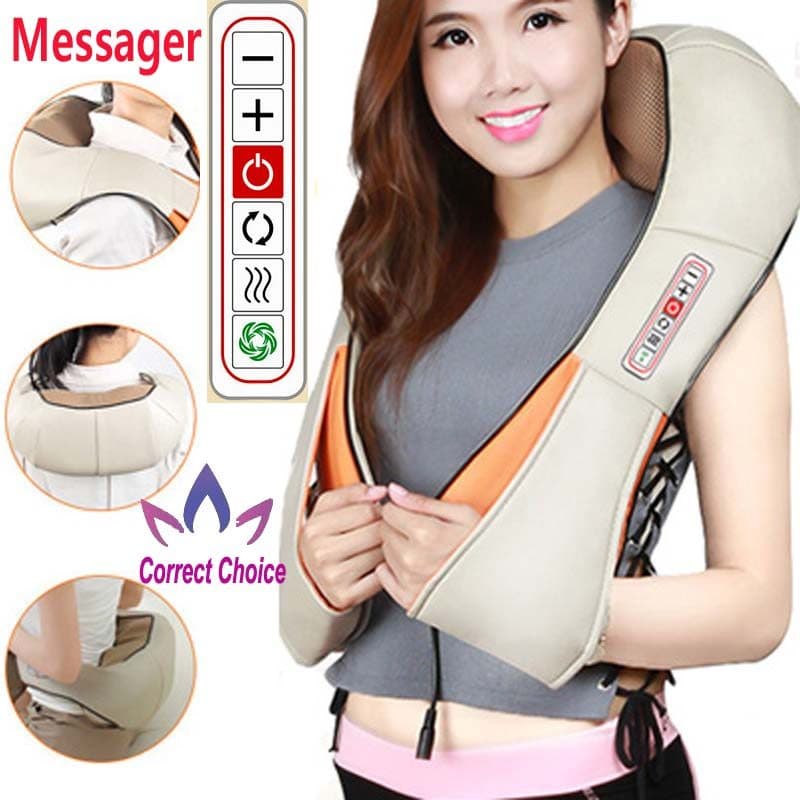 Shiatsu Corpo Ombro Pescoço Costas Massageador Travesseiro Xale