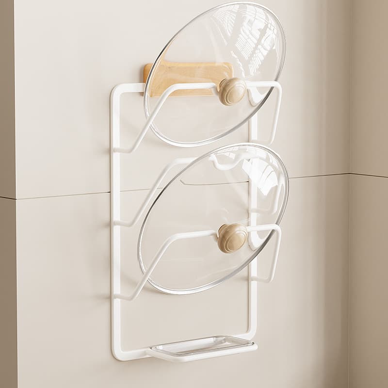 Rack de tampa de panela estilo Log rack de cozinha sem perfuração multifuncional rack de armazenamento doméstico rack de