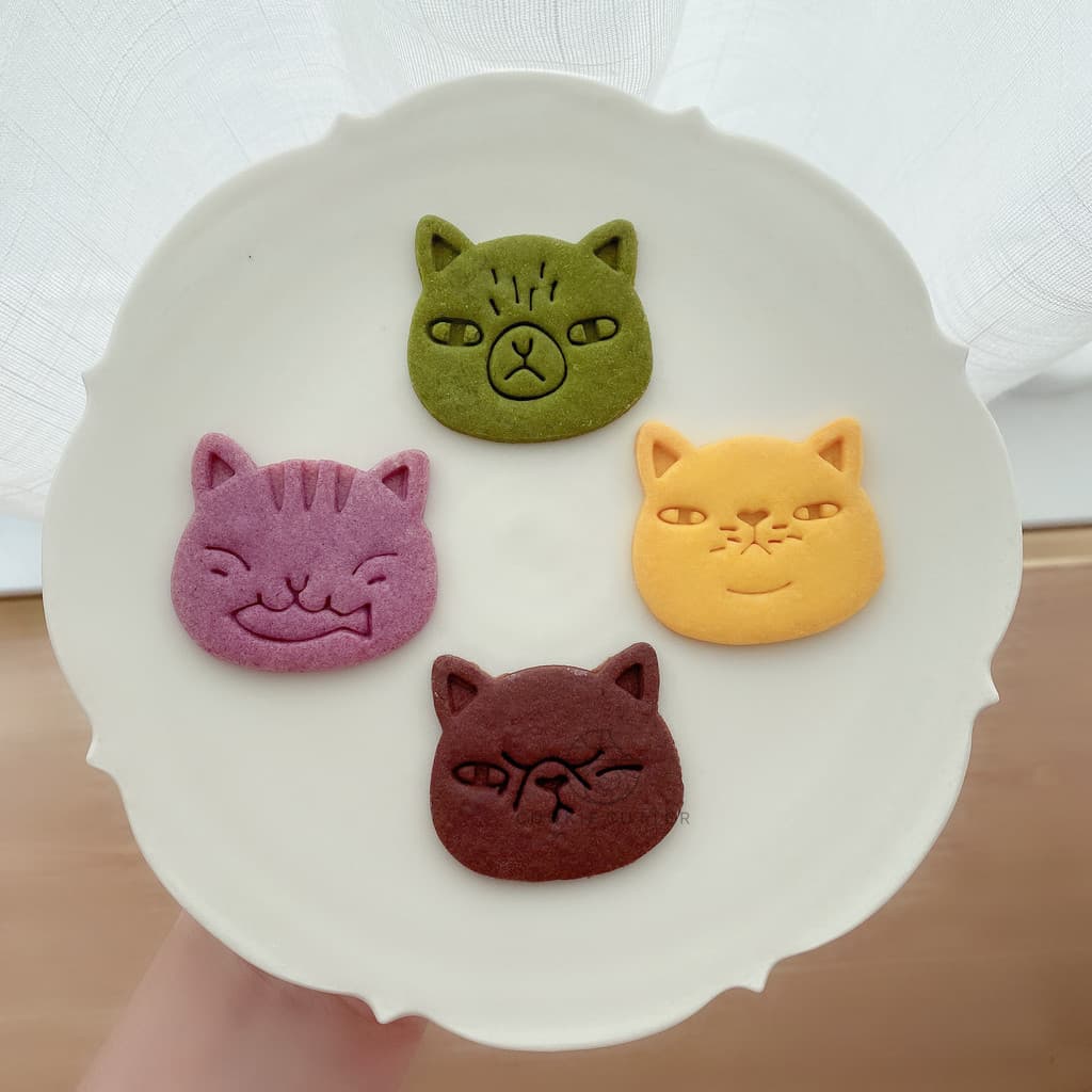 Macio bonito estilo japonês 3D influenciador tridimensional laranja gato Push-estilo dos desenhos animados molde de bisc