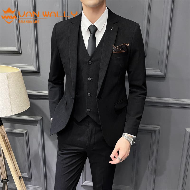 Terno masculino noivo serviço de casamento negócios Casual tamanho grande terno preto profissional Formal Wear trabalho