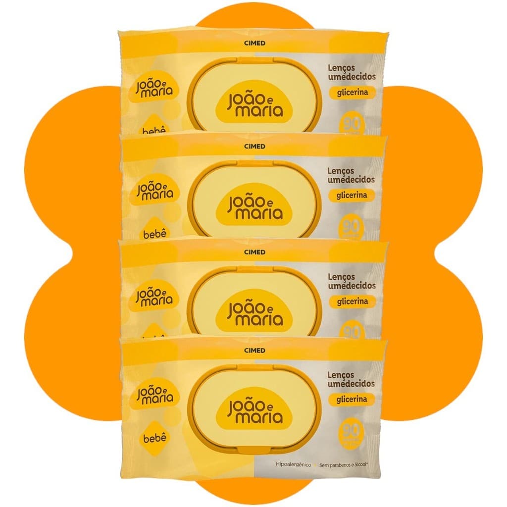 Kit 4 Lenço Umedecido João Maria Glicerina Higiene Aloe Vera
