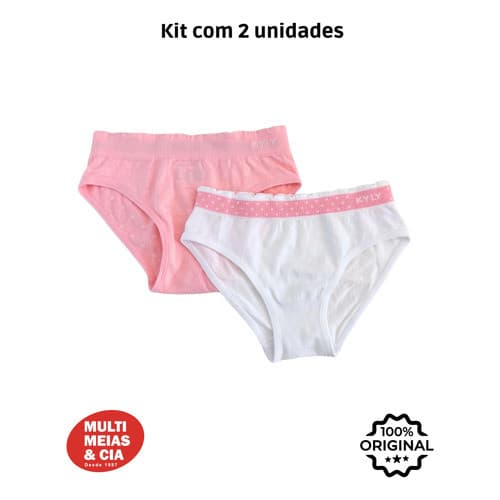 Kit 2 Calcinha Tanga Infantil Juvenil Sem Costura Kyly
