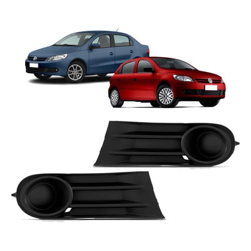 Par Moldura Grade Parachoque Gol G5 Voyage Saveiro S/milha Preta Par