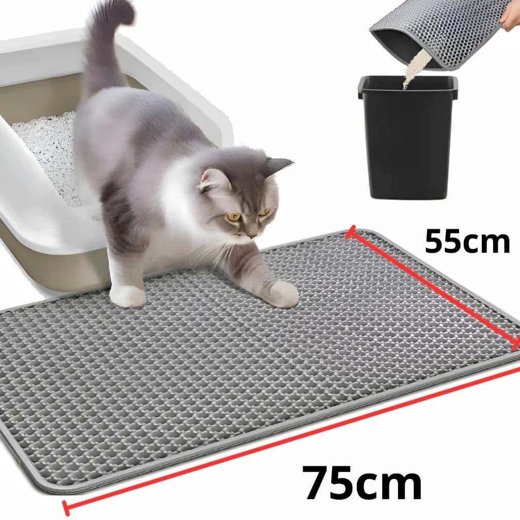 Tapete Higiênico Coletor de Areia Impermeável Para Gatos Tamanho Grande Dupla Camada