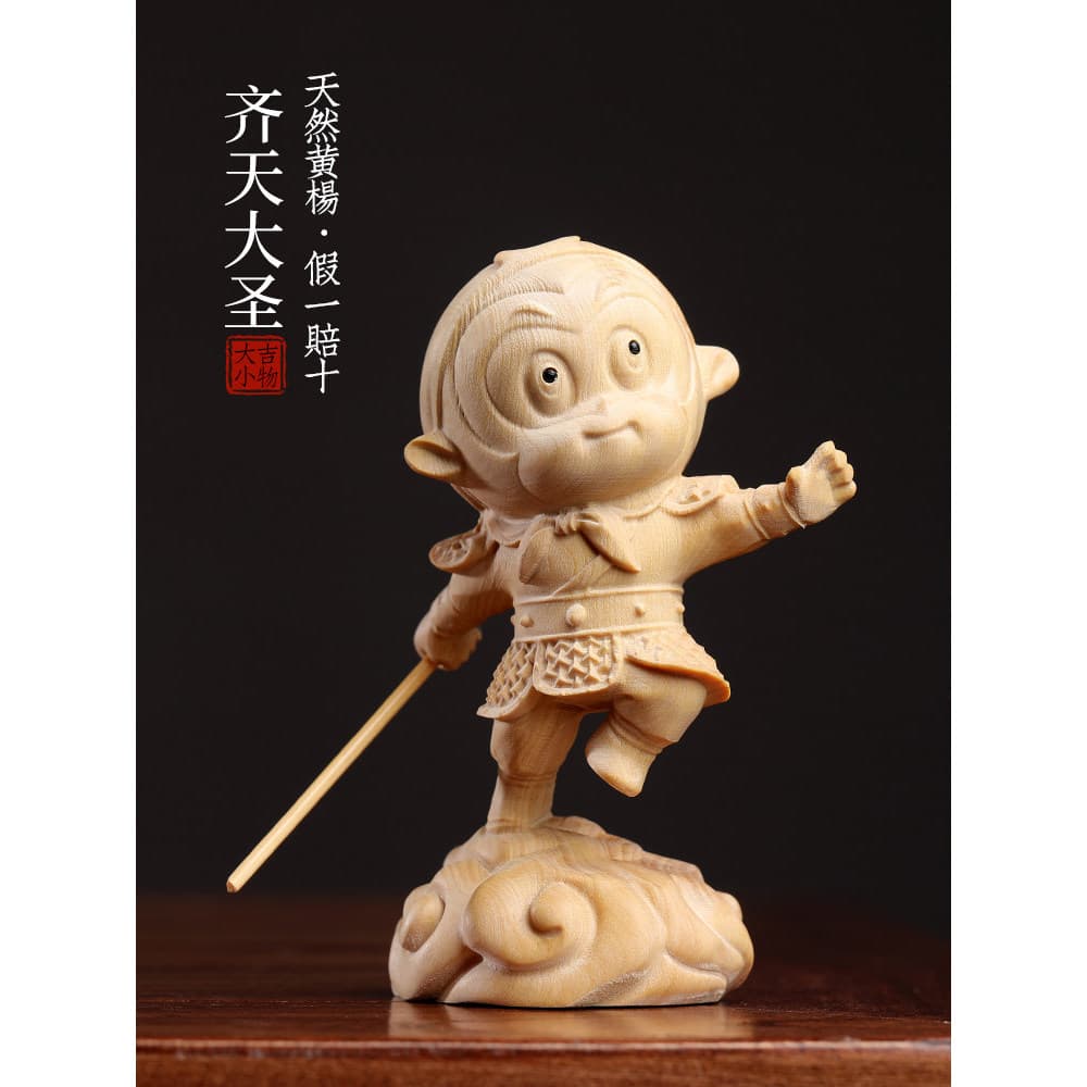 Pequena folha buxo escultura versão bonito macaco rei ornamentos macaco rei zodíaco macaco Design ornamentos novos ornam