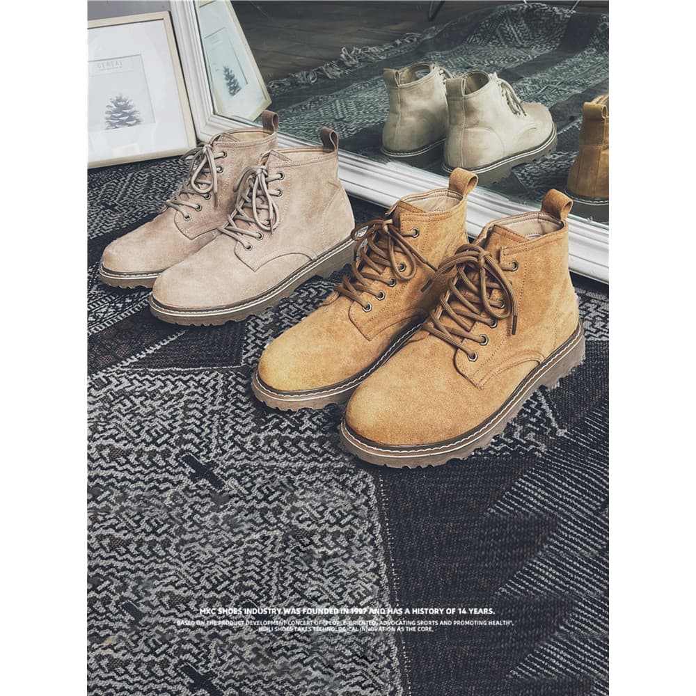 Botas Martin universais masculinas, primavera verão, macacão combinado, botas de camurça masculinas, botas de ruibarbo d
