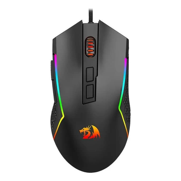 Mouse Gamer Redragon Trident Lite RGB 8000 DPI 7 Botões Programáveis M613 Preto Original Alta Precisão PC