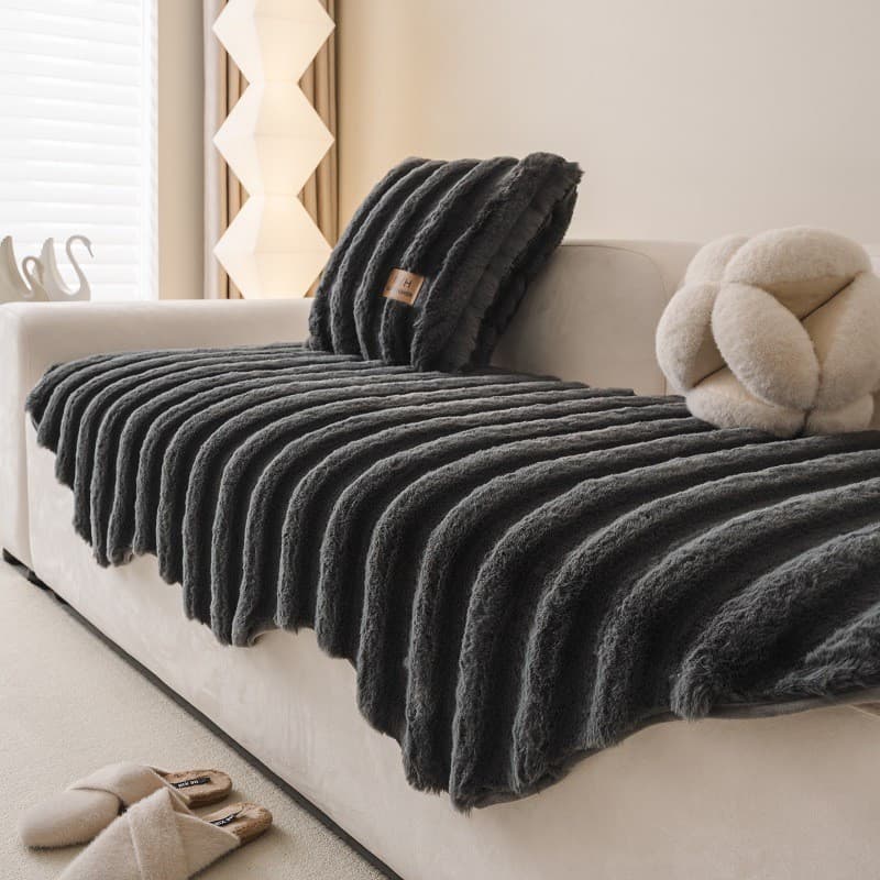 1 Pçs Anti-Risco Chenille Sofá Capa Simples Cor Sólida 4 Estações Protetor Universal Móveis Cobertor Para Casa