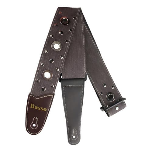 Correia Strap Basso Pl153 Metal Jeans Violão Guitarra Baixo Marrom Metal Jeans