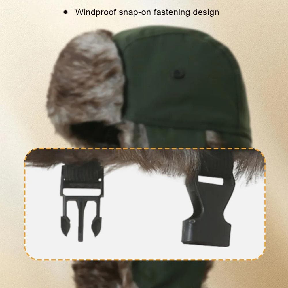 TKEY Inverno À Prova De Vento Frio Chapéu De Proteção De Ouvido Forrado De Lã Boné Piloto Com Fivela Montanhismo Ao Ar L