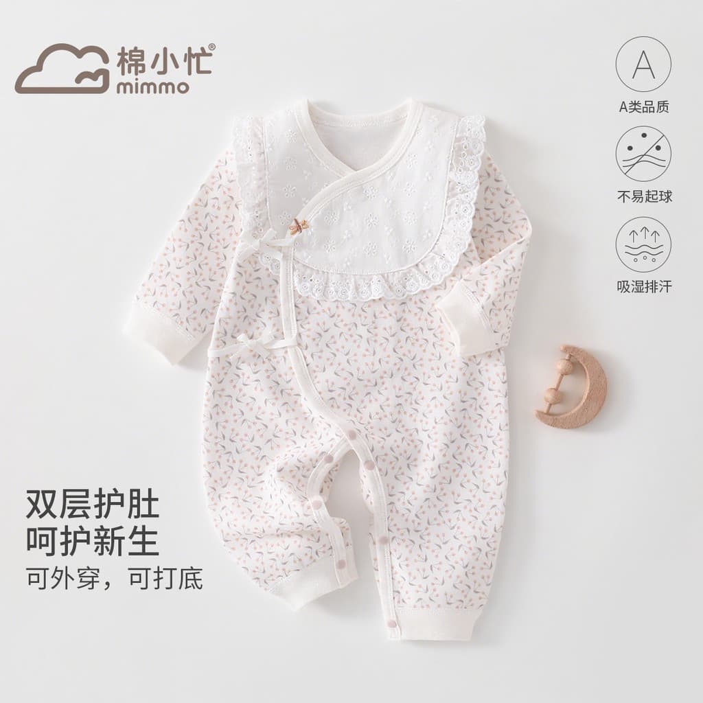 Roupas de bebê primavera outono Outing roupas bebê menina puro algodão classe um macacão recém-nascido macacão de algodã