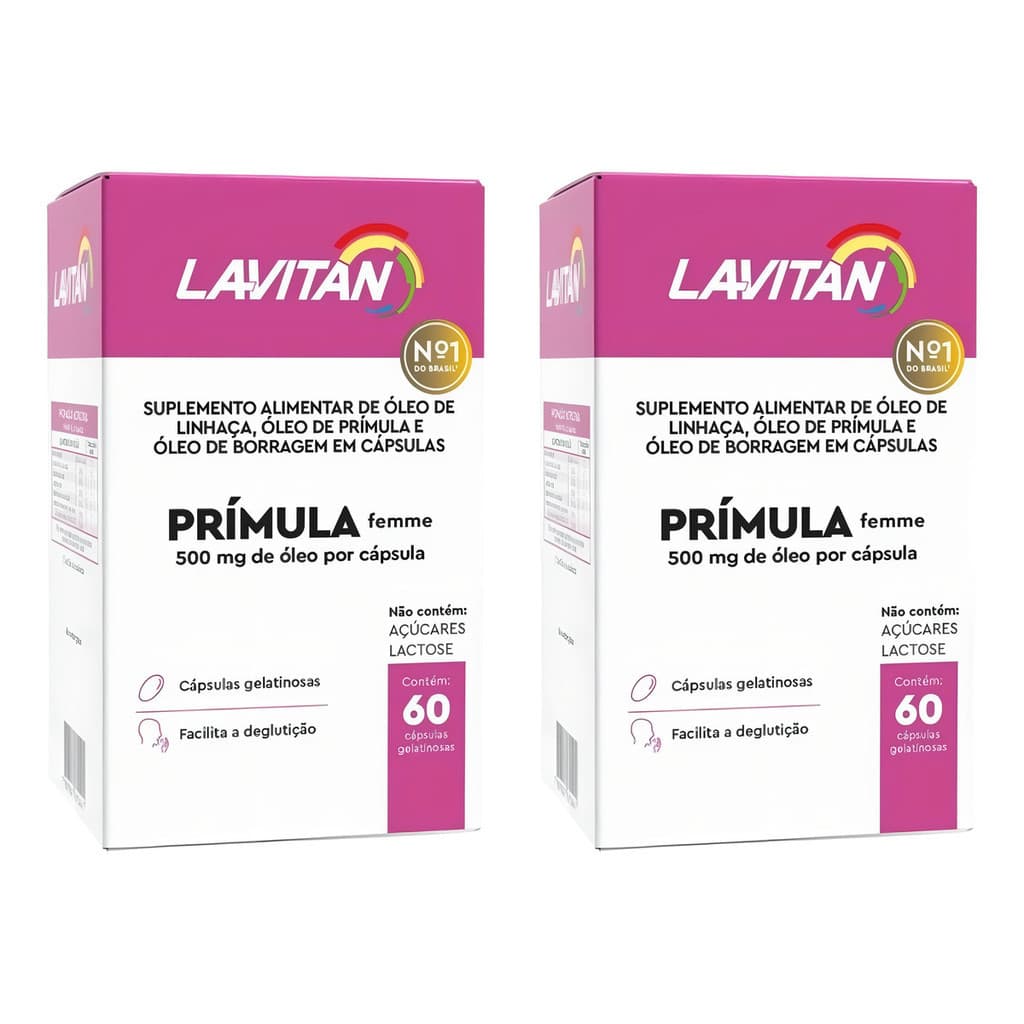 Kit 2 Primula Femme Oleo De Linhaça Primula E Borragem Cimed Sem Sabor Lavitan