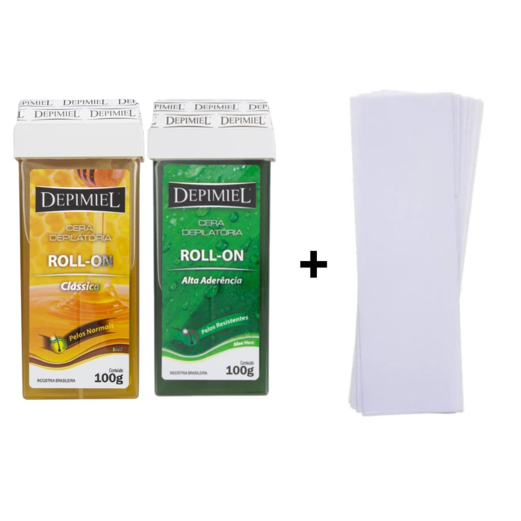 Kit com 2 Ceras Depimel Roll-On 100g + Papel