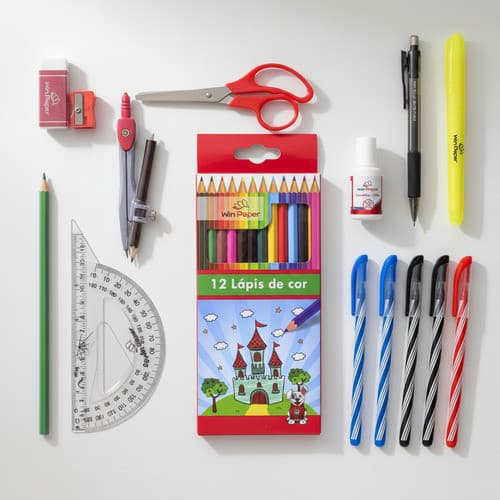 Kit Material Escolar Infantil Fundamental 1 E 2 Completo