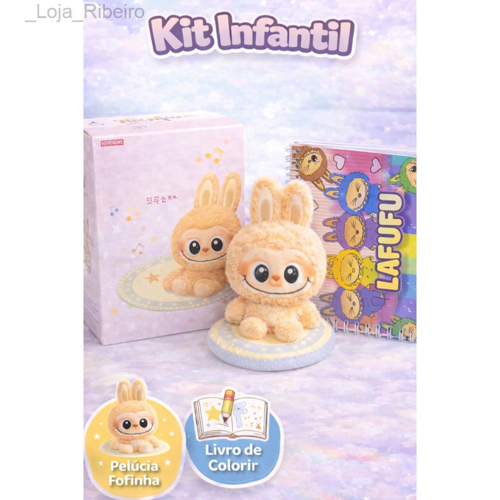 Kit Infantil Lafufu com Pelúcia Fofinha e Livro de Colorir - Presente Criativo para CriançasQMSV5KKY