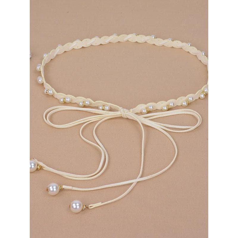 Moda pérola cintura corrente feminina cinto fino vestido simples All-Match cintura corda elegante combinando saia cinto