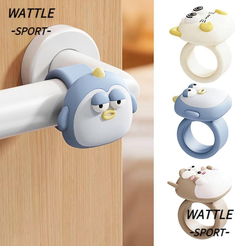 Rolha De Porta WATTLE , Almofada De Impacto De Maçaneta De Desenho Animado De Silicone , Protetor De Parede Silencioso A
