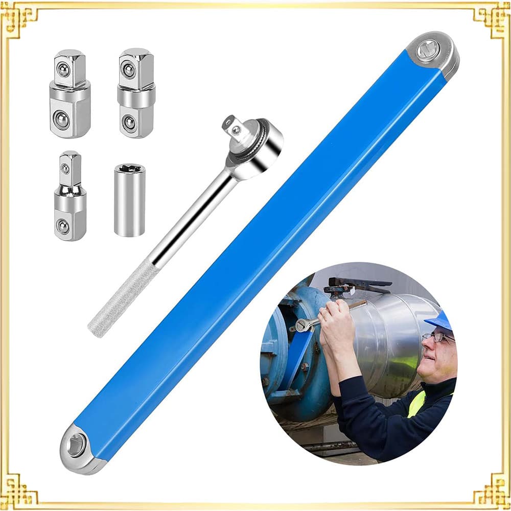 Conjunto de chave de extensão Offline (incluindo 1 chave de extensão + 4 adaptadores + 1 chave de catraca) azul + prata