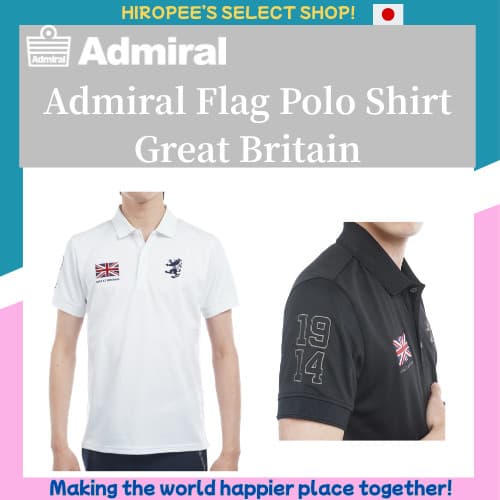 Camisa Polo Bandeira Almirante Grã-Bretanha (Preto E Branco) Tamanho L