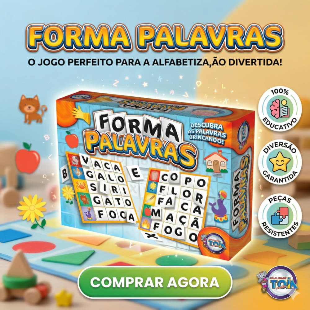 Jogo Educativo Pedagógico Forma Palavras Com 120 Letras