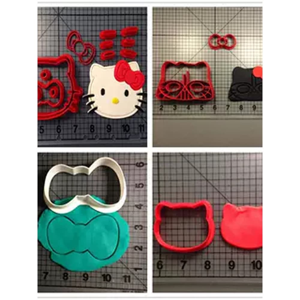 KT Hello Kitty Molde de biscoito de desenho animado Ferramenta de cozimento de bolo Padrão Pão cozido no vapor Moedor do