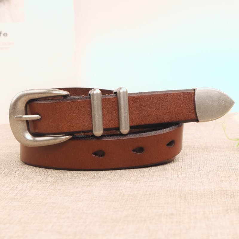 Moda na moda Retro fivela de prata cinto de couro genuíno Unisex High-End sentir primeira camada cinto de couro nicho es