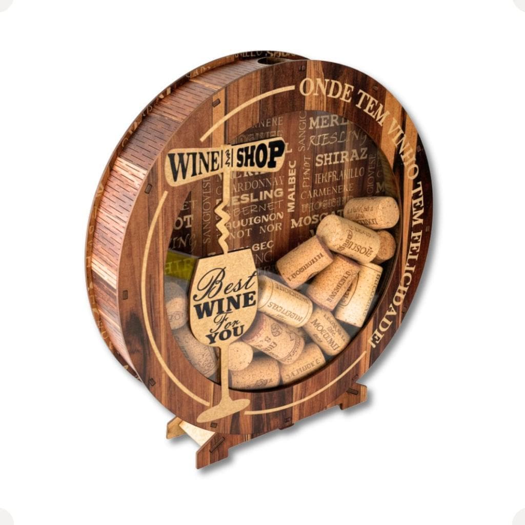 Porta Rolhas Em Mdf Redondo Decorativo Para Bar Parede Adega Gourmet Casa E Decoração