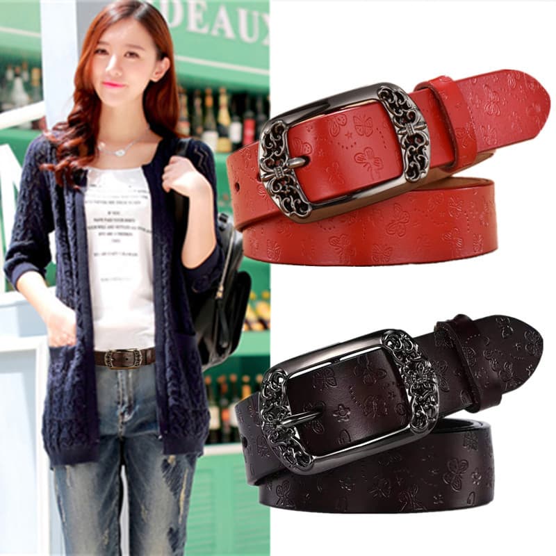 Senhoras cinto simples All-Match cinto de couro versão coreana moda decoração Casual Jeans cinto tendência de negócios l