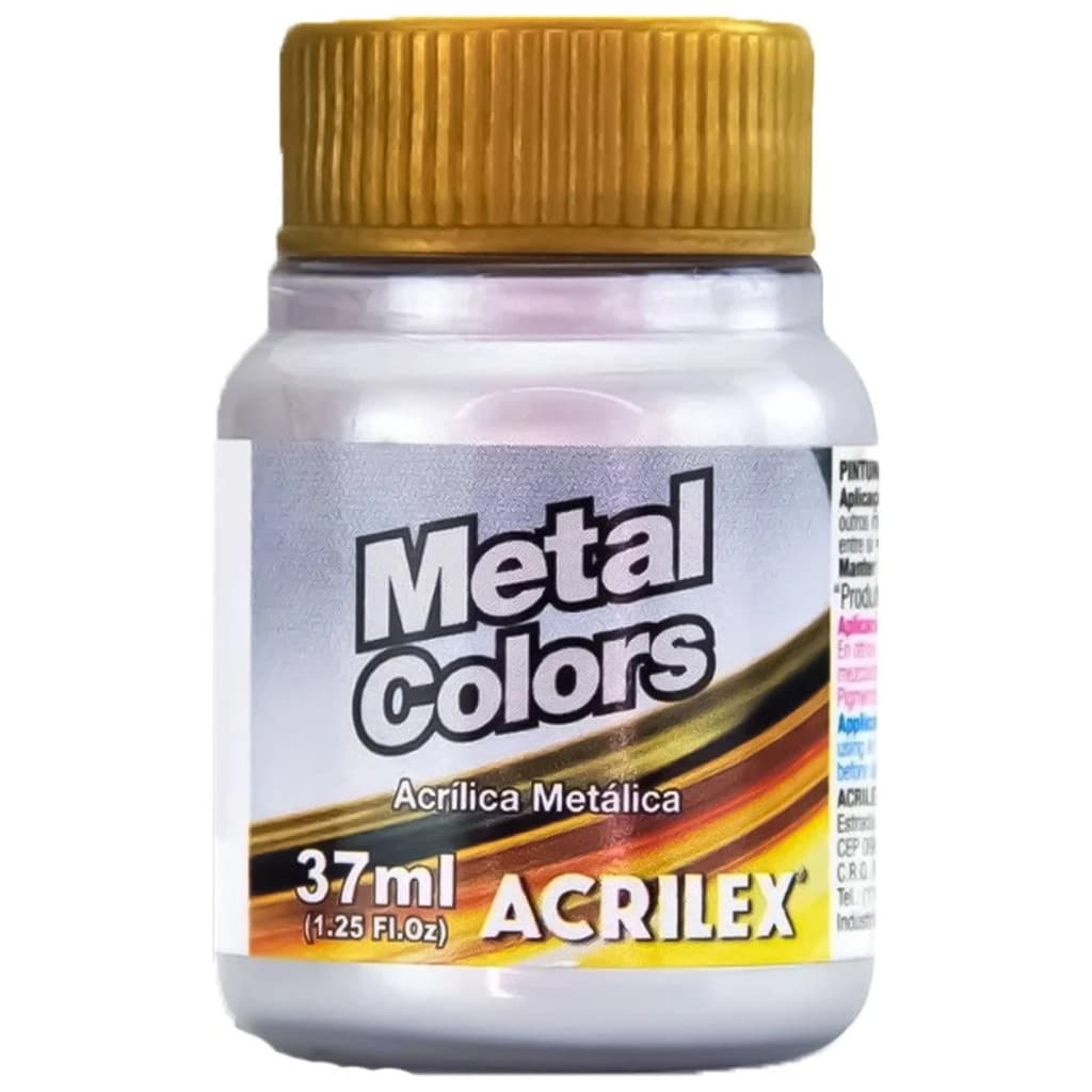 Tinta Acrílica Metálica Prata 37ml Acrilex 533