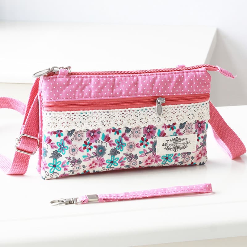 Bolsa feminina 2025 novo estilo mensageiro bolsa para celular verão mão-transporte All-Match tecido estilo Horizontal zí