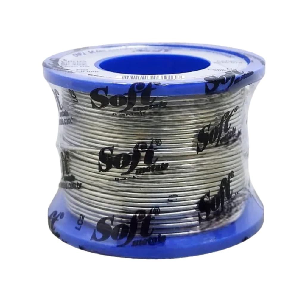 Solda Estanho Em Fio Soft Rolo 200 Gramas C/ Fluxo 60x40 1mm