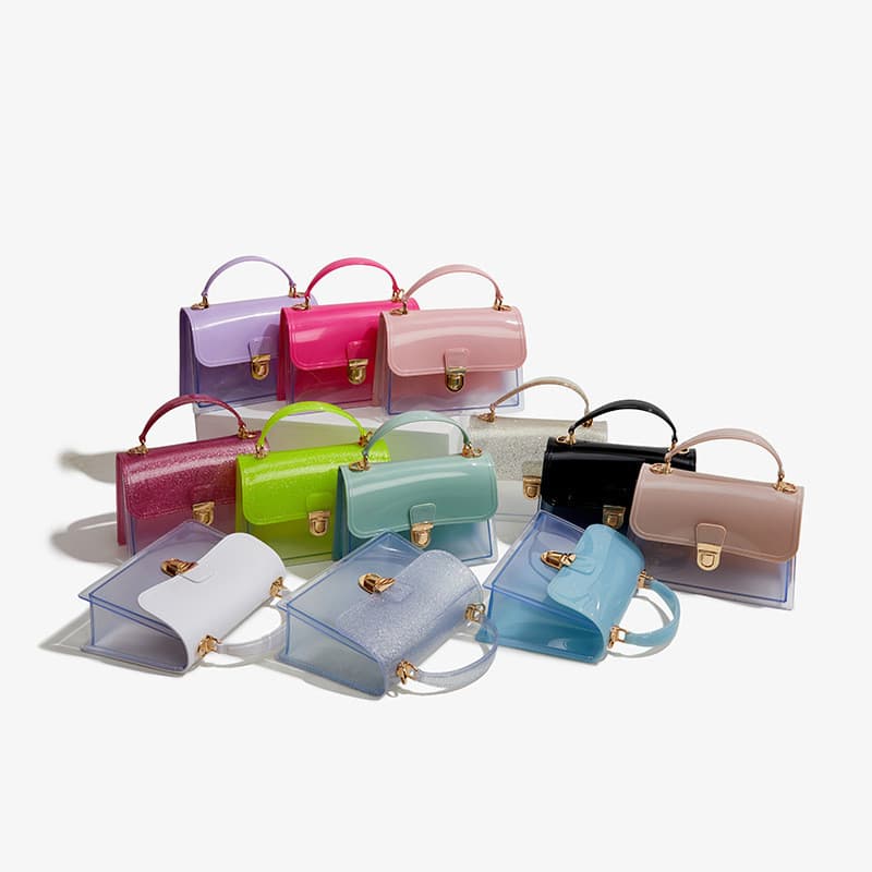 Novo transparente Barbie geléia saco PVC bolsa elegante All-Match resistente à sujeira fácil de-