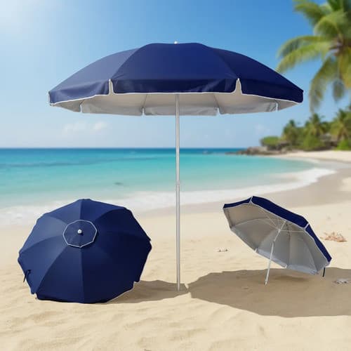 O Guarda Sol Grande Praia Alumínio Articulado 2,60 Saca Areia