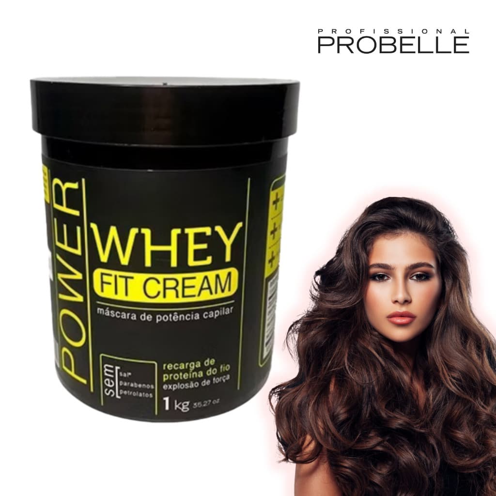 Máscara De Hidratação Potência Capilar Power Whey Fit Cream PROBELLE Creme de Cabelo 1Kg