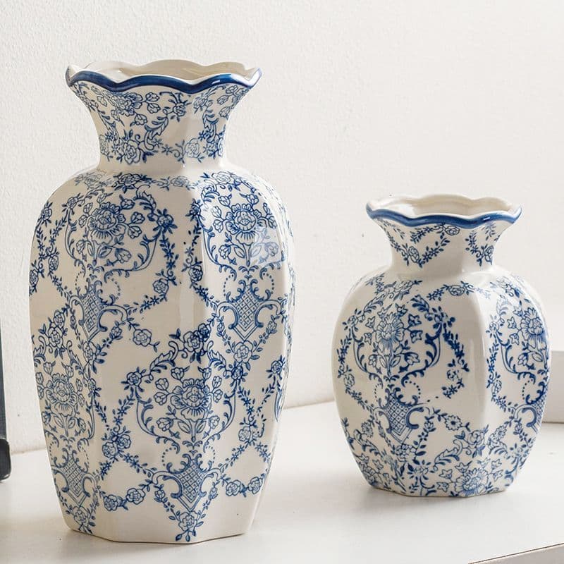 [Novo produto] Estilo chinês de alta qualidade azul branco porcelana Retro entrada vaso de cerâmica casa sala de estar a