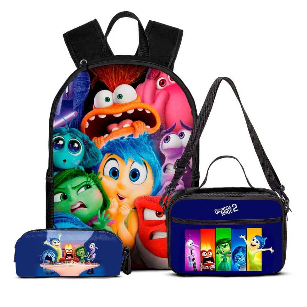 Mochila Infantil Escolar Divertidamente Kit 3 Peças Estojo + Lnacheira- Oferta!!